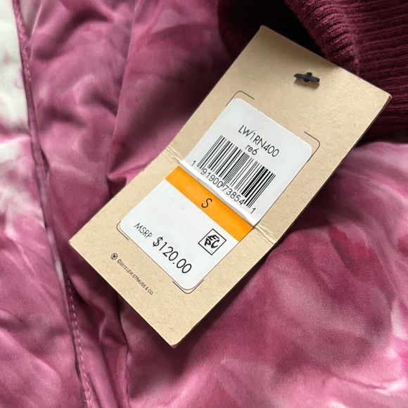 New ! Levi's Pink Tie-dye Women's Puffer Jacket, Size S - Picture 6 of 10